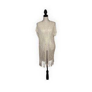 Rue 21 Sleeveless Crochet Long Sweater